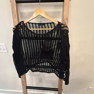 HYFVE Black Open-Knit Women's Sweater